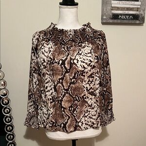 Elegant Brown Snake Print Blouse